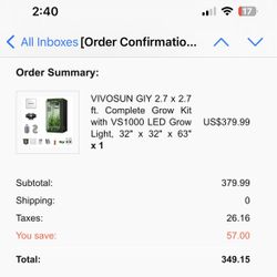 New vevo sun 2 Plant Grow Tent/complete Kit