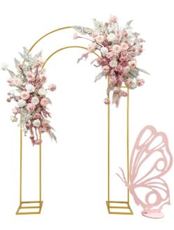 Open Arch Backdrop Stand,Double Arch Frame U Shaped Wedding Arches For Wedding Ceremony Birthday Party Bridal Baby Shower Photo Booth Garden Floral Ba
