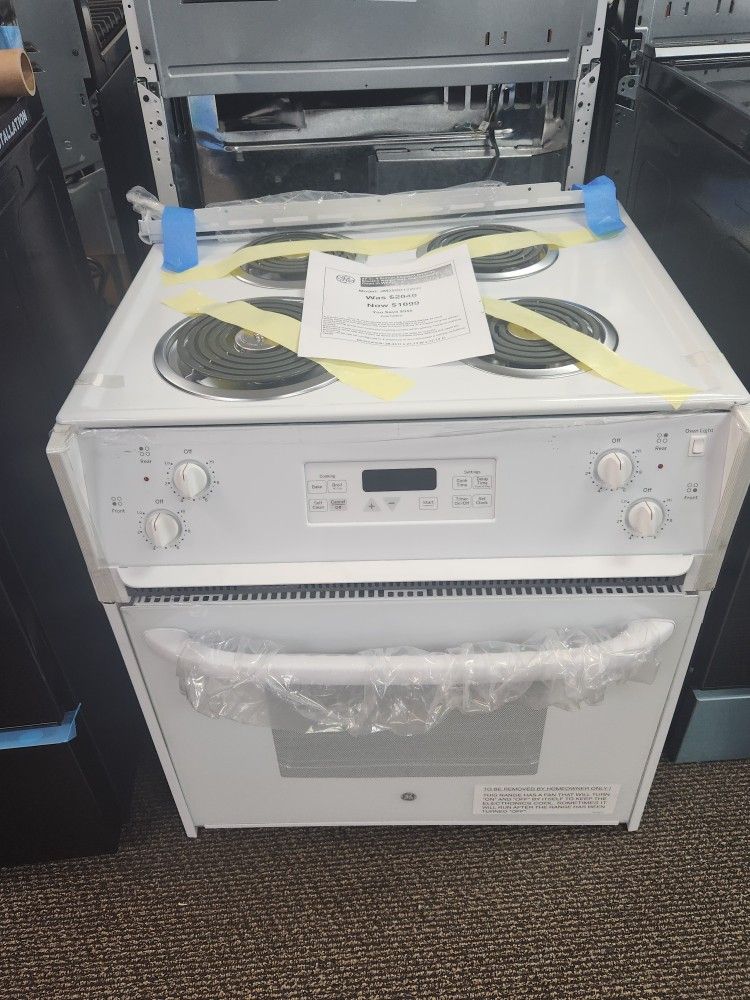 27 in. 4 Burner Element Drop-ln
Electric Range with Self-Cleaning
Oven in White