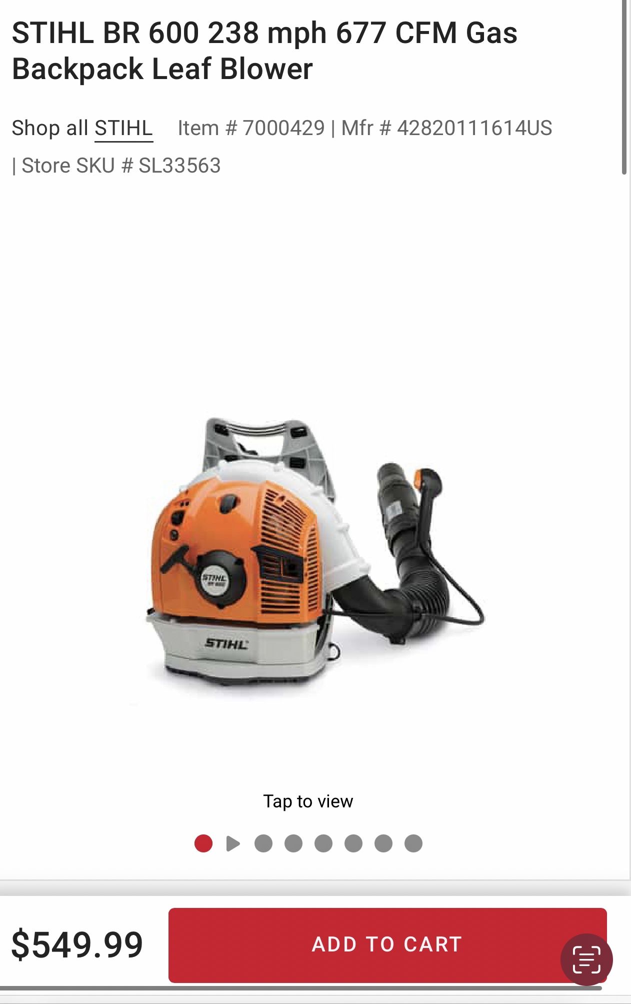 STIHL BR 600 Blower