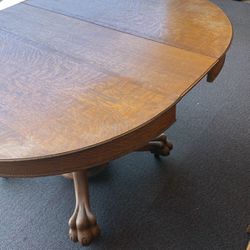 Antique, Solid Oak, Pedestal Table