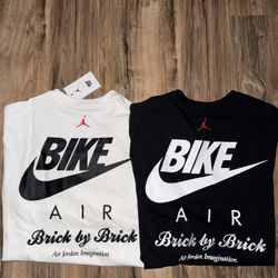 New Men’s Size Large Jordan X Nigel Sylvester Brick Tee Black & White