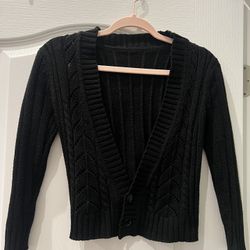 S Black Cropped Cardigan