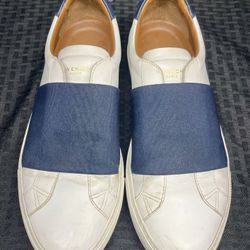 Givenchy White and Navy Elastic Slip on Low-Top Sneakers - Size 39 EU