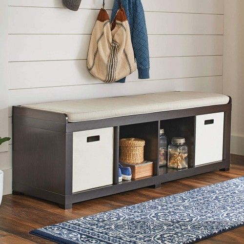 Better Homes and Gardens 4-Cube Organizer Storage Bench, Espresso