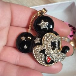 Betsey Johnson NWT Rhinestone Mickey Mouse Necklace 