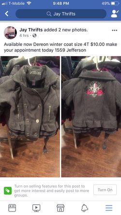 Little girl dereon coat size 4t