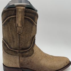 Semi-new TECOVAS SZ 9 EE THE NASH EXOTIC LEATHER IN LIMESTONE BROWN