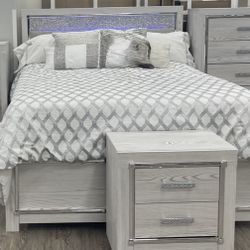 bed frame led nightstand wireless charger and dresser