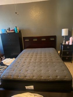 Queen bed with frame