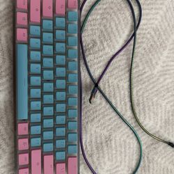 Clix x Matrix 60% Mechanical Keyboard – Cotton Candy Colorway – Custom Cable Included