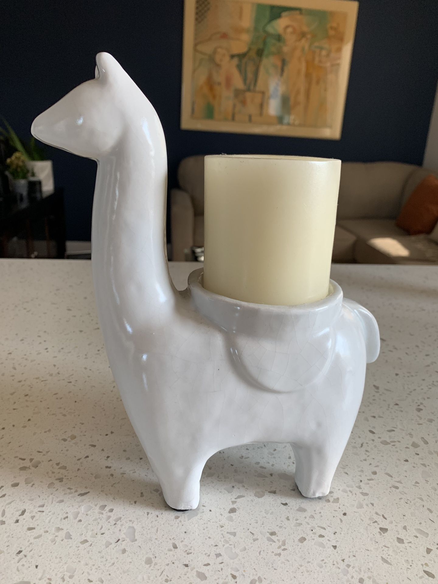 West Elm Llama/alpaca candle holder