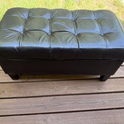 Leather Bench + Storage Chest
