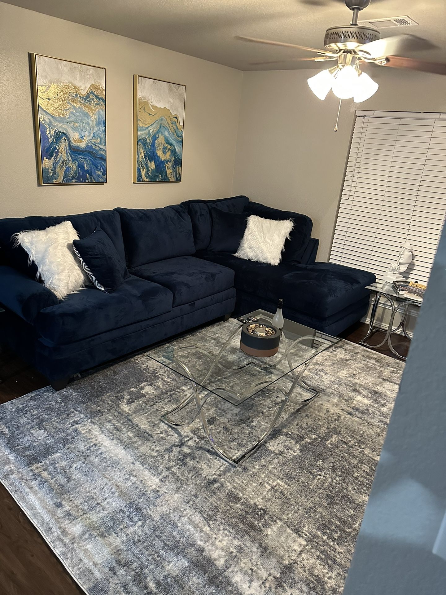 Sectional / Dinning Room Table / Glass Tables & Rug