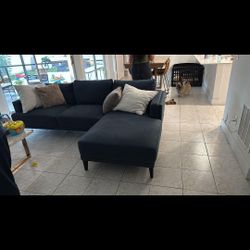 Living Room Sofa/Couch With Chaise Blue