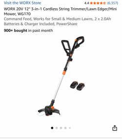 Worx String Trimmer/Edger/Lawn Mower 3-in-1 Grass Trimmer