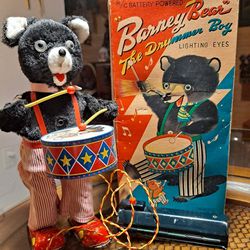 1950's Vintage Cragstan "Barney Bear" The Drummer Boy-Battery Operated Toy