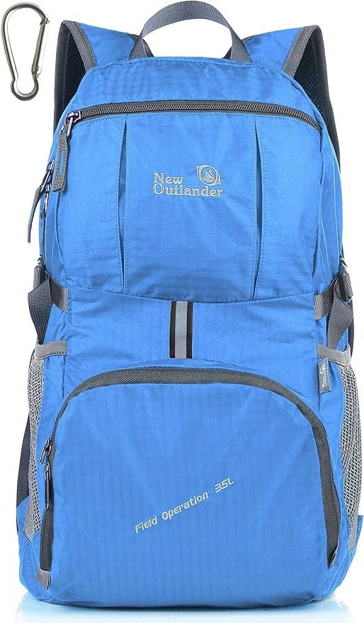 New Outlander Packable Lightweight Travel Hiking Backpack Daypack - Color: BLUE
 - BRAND NEW IN PACKAGE 