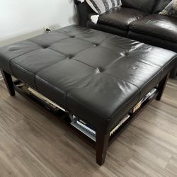 Leather LazyBoy Ottoman/Foot Rest/Table 