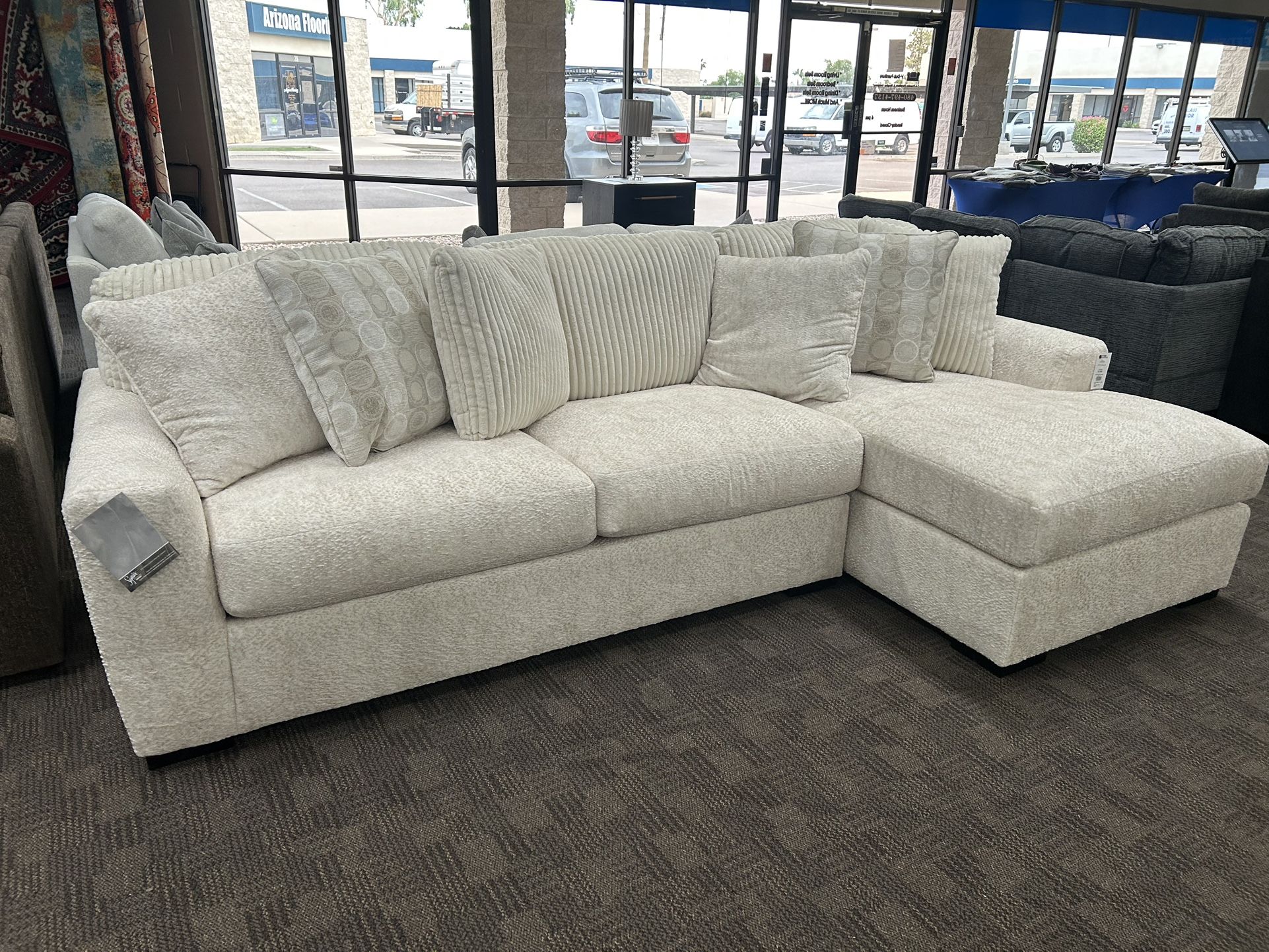 Cream Modern Soft Sectional Couch 