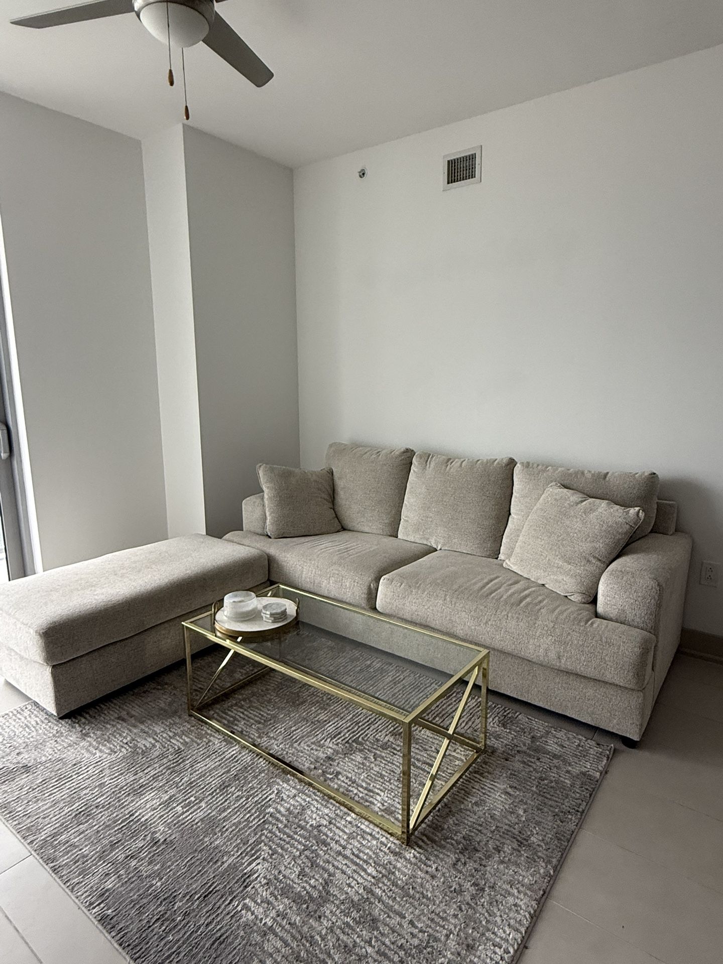 Sofa With Ottoman Set
