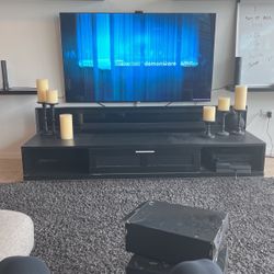 Black Oak And Glass Media Console -$300