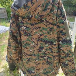 Military Digital Woodland Camo Soft Shell Jacket