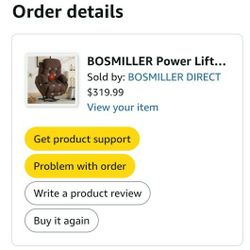 BOSMILLER BROWN POWER LIFT CHAIR