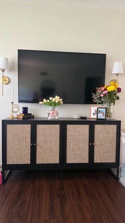 Black tv stand, credenza