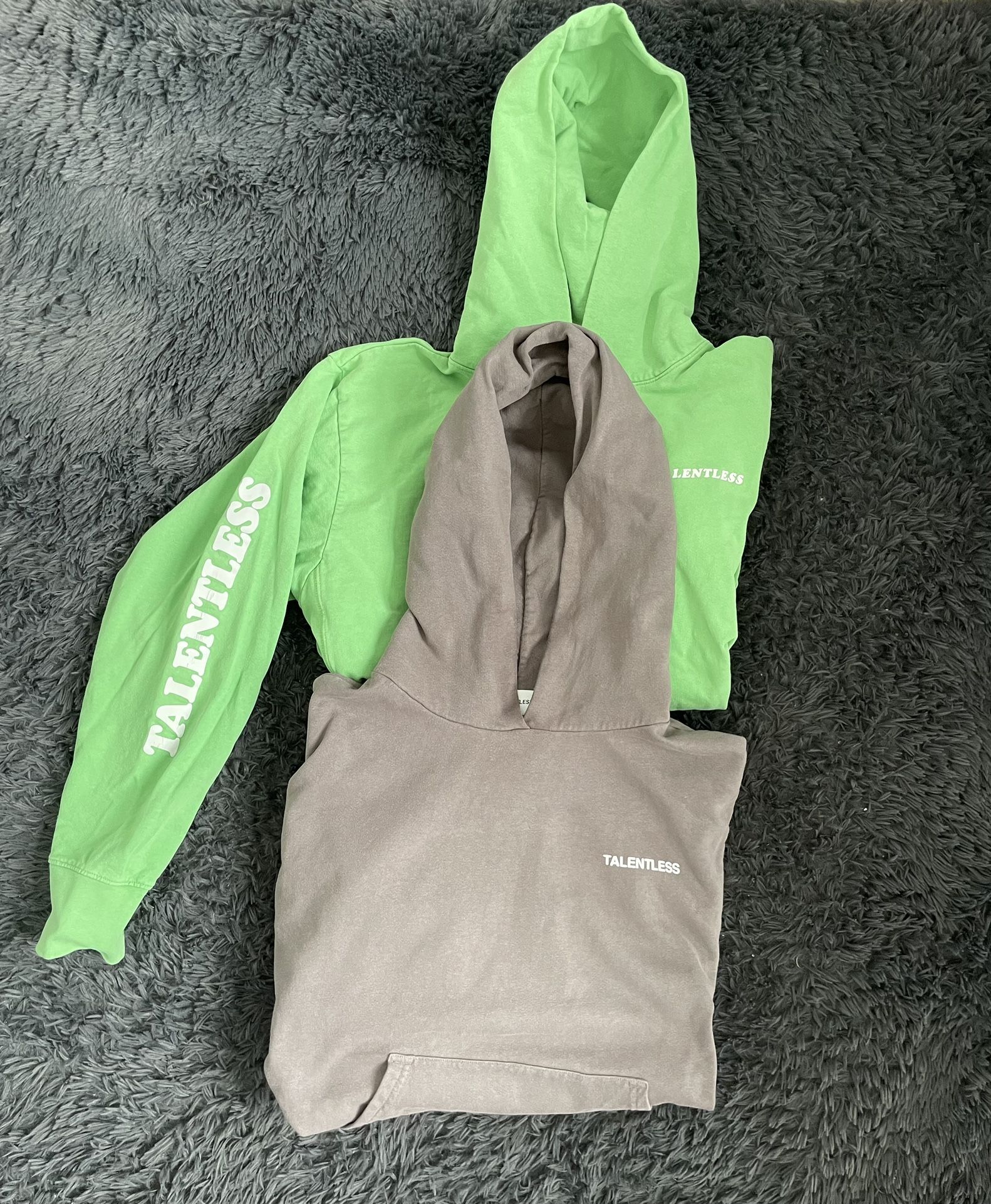 Talentless Heavyweight Hoodie Green Tan | Bundle lot of 2 | Men Large