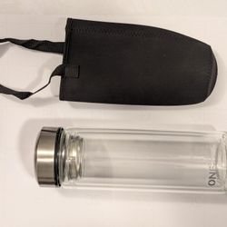 Double Walled Glass Water Bottle 34oz With Tea Infuser