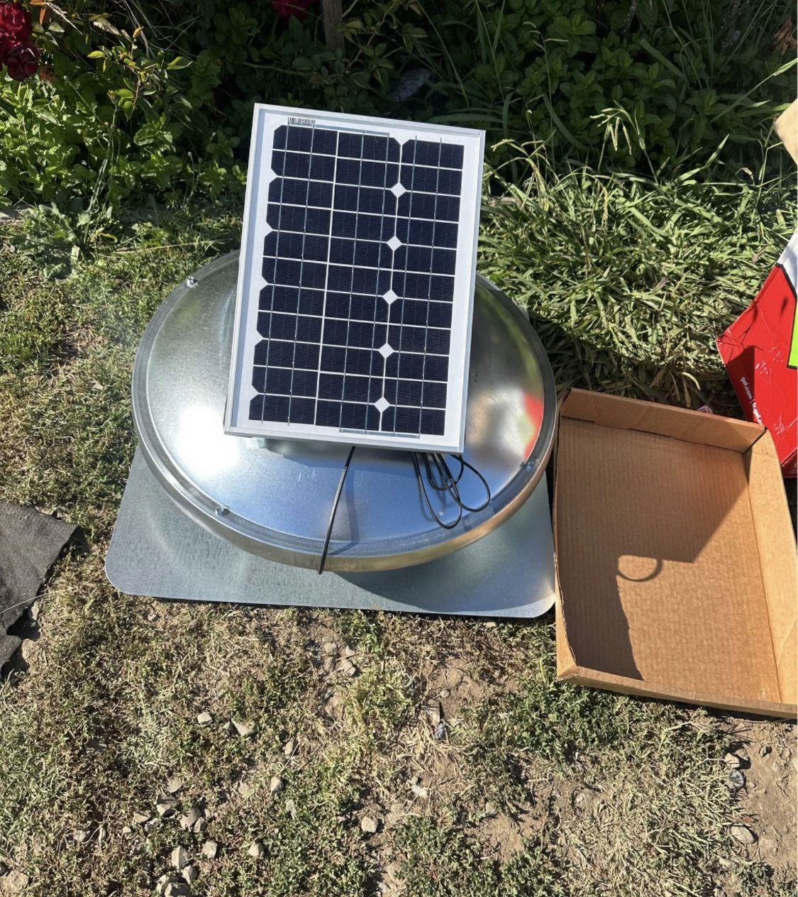 Galvanized Steel 15 Watt Solar Powered Static Roof Vent Mount Attic Fan by Master Flow