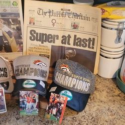Broncos, Hats an Newspapers And Cards