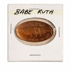 Vintage Babe Ruth Elongated Souvenir Coin – 50th Anniversary All-Star Game – Pressed Penny Style