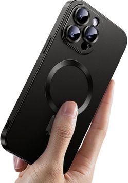 iPhone 15 Pro Max Case for MagSafe, Extreme Metallic Lustre with Full Camera Cover, No.1 Strong N56 Magnetism, Slim & Simple Design for Men Women, Bla