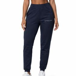 Alphalete Unisex Black Drawstring Tapered Joggers Sweatpants Activewear Sz Large