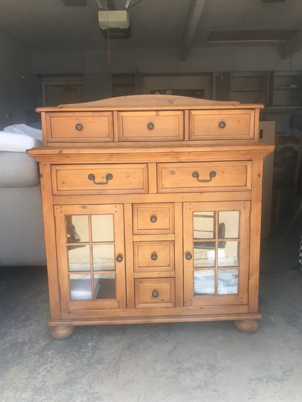Solid pine wood hutch for Sale in Rancho Cucamonga, CA OfferUp