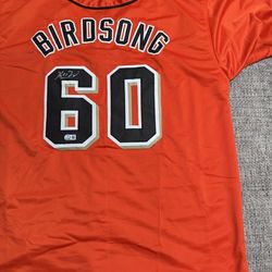 Hayden Birdsong Signed Autographed Custom Jersey-Beckett-San Francisco Giants