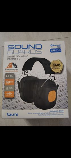 NEW Tzumi Sound Guards Noise Isolating Earmuffs Hearing Protection Bluetooth 5.0