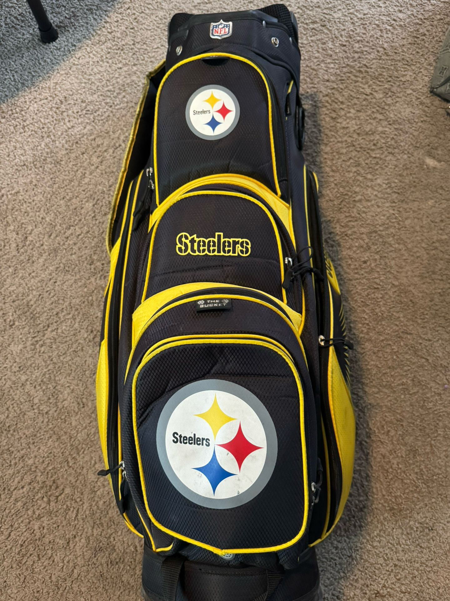NFL Steelers 14-way Golf Club Bag Single Strap W/ Accessories