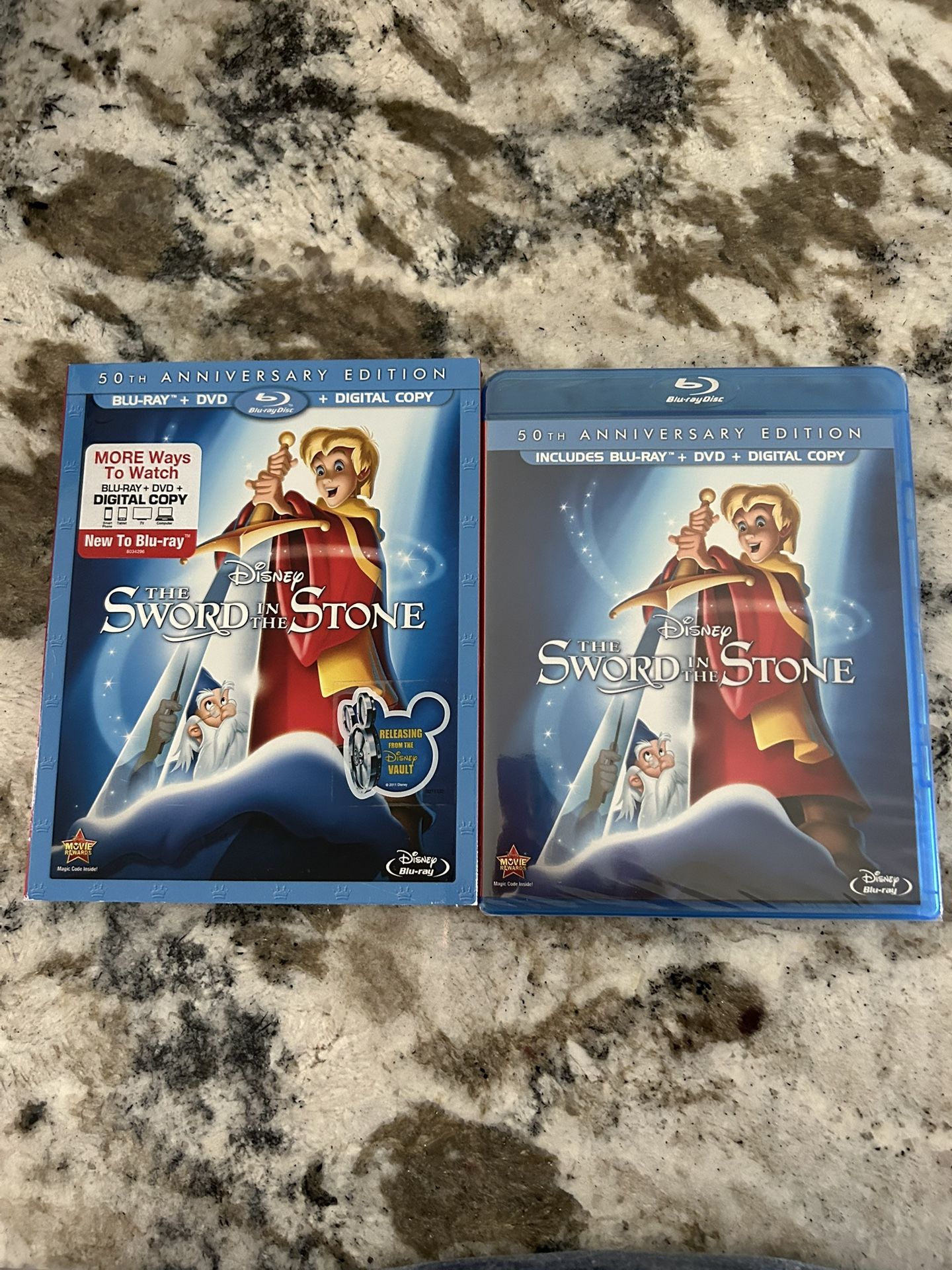 Sword in the Stone Blu-Ray Dvd Set Disney 50th Anniversary Edition W/ Slipcover