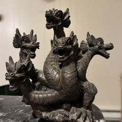5 headed dragon incense cone burner statue