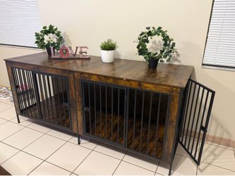 Rustic Dog Crate Furniture / Dog Kennel End Table