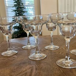 6 Clear Margarita Glasses