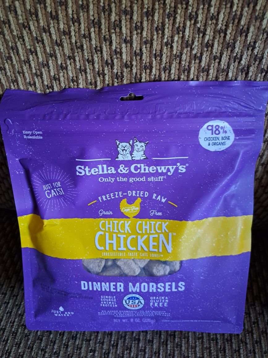 I have brand new bag never been opened of Stella & chewys freez dried raw tender cat dinner morsels