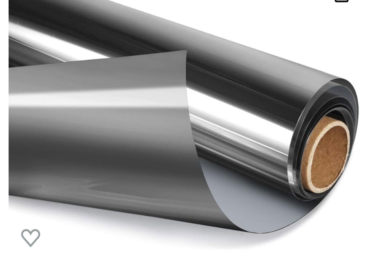 Privacy Window Film, Daytime Mirror Reflective Heat Control UV Sun Blocking Non-Adhesive Static Cling Window Tint for Home and Office