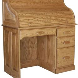 All Oak Roll Top Desk In Great Condition 