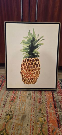 Framed Pineapple Canvas Wall Art