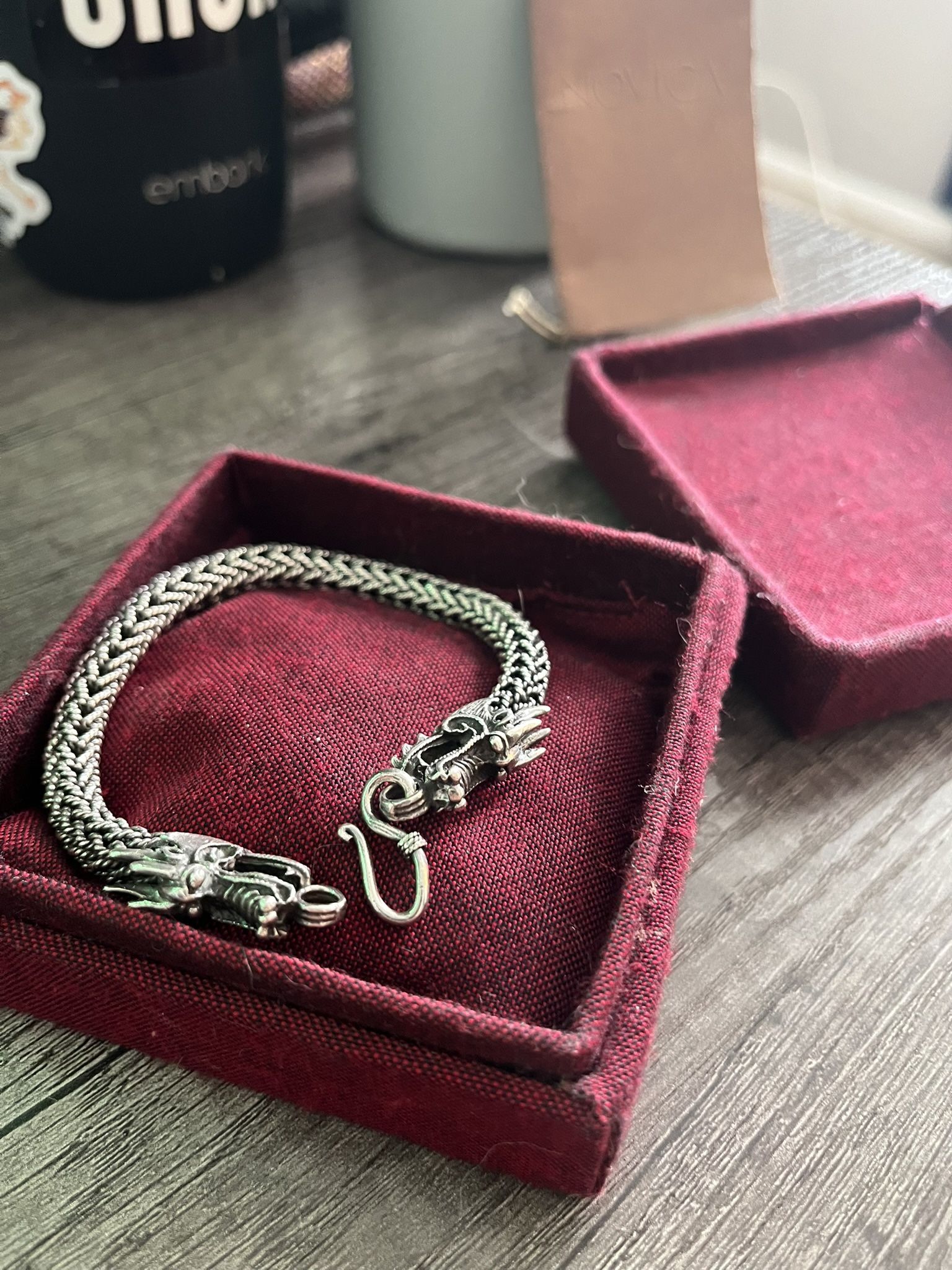 sterling silver naga chain bracelet