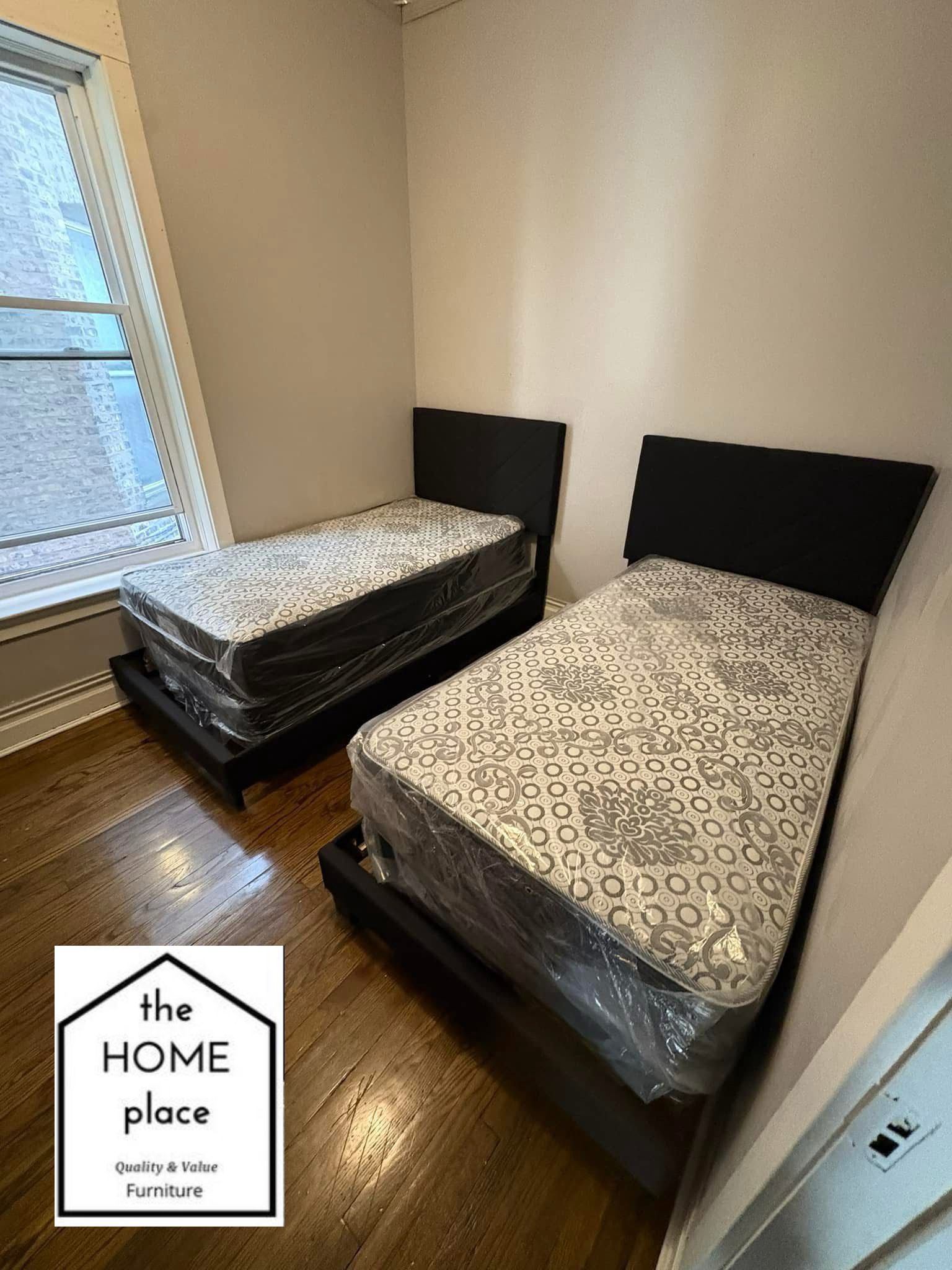 Brand New Twin Bed Frame With Mattress And Box Spring Ready For Delivery 🚛